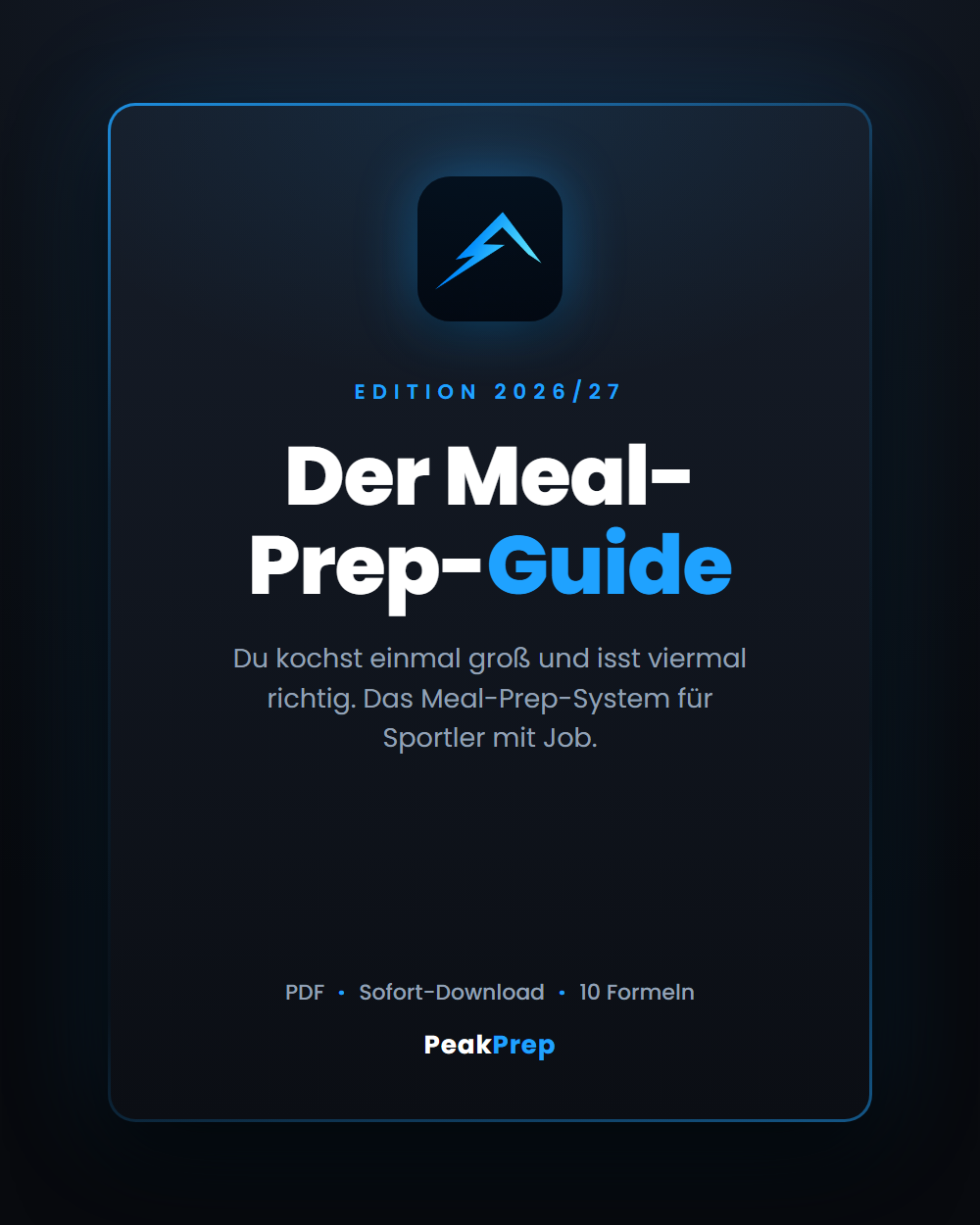 Der PeakPrep Meal-Prep-Guide (PDF) – Cover